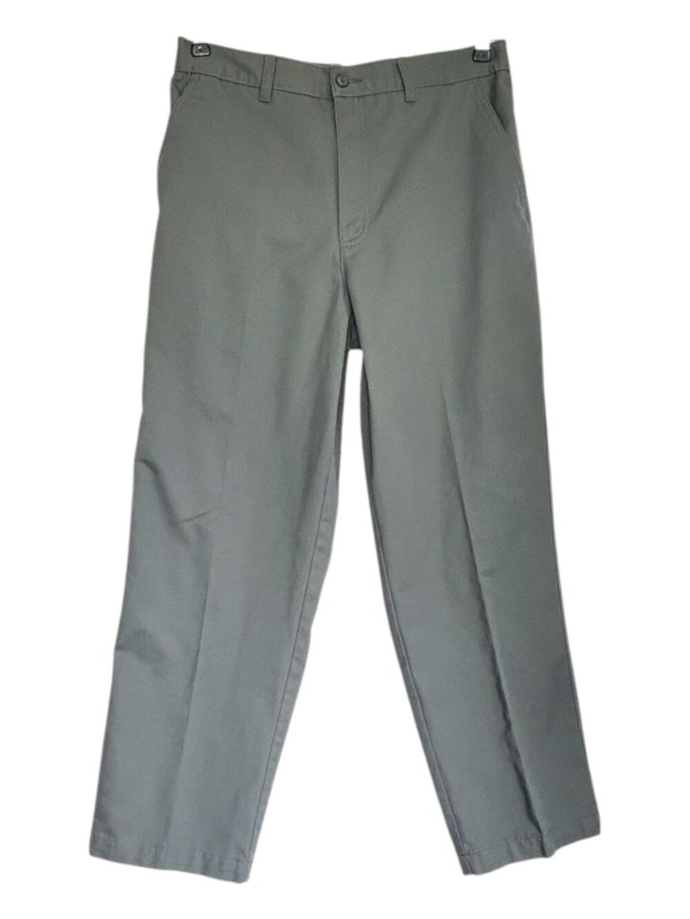 David Taylor Men's Flat Front Straight Leg Chino Pants in Gray - Sz 34x29**